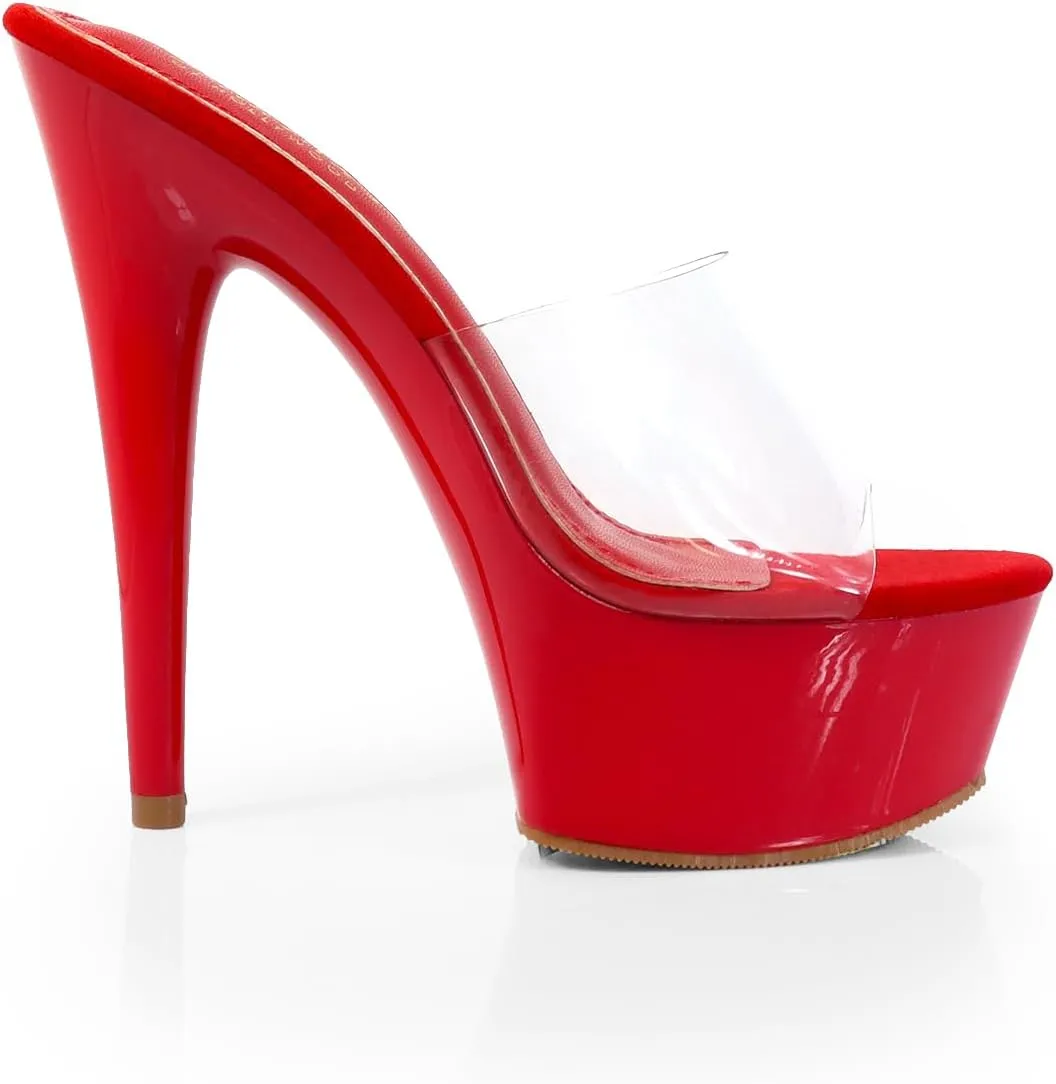 FREDERICK'S OF HOLLYWOOD Transparent Upper With High Platform Heel, FOH-CANDY