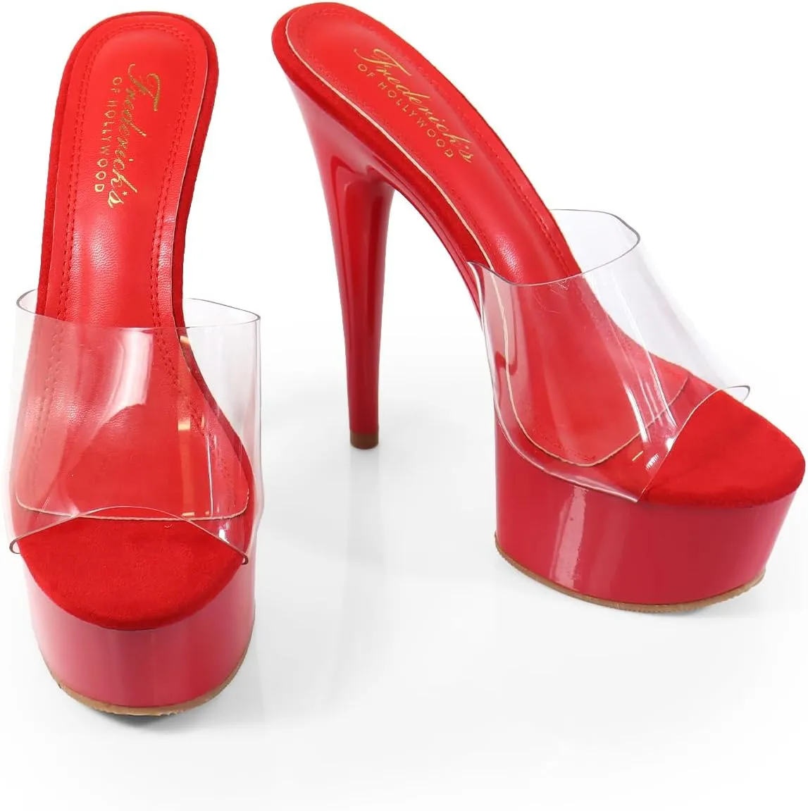 FREDERICK'S OF HOLLYWOOD Transparent Upper With High Platform Heel, FOH-CANDY