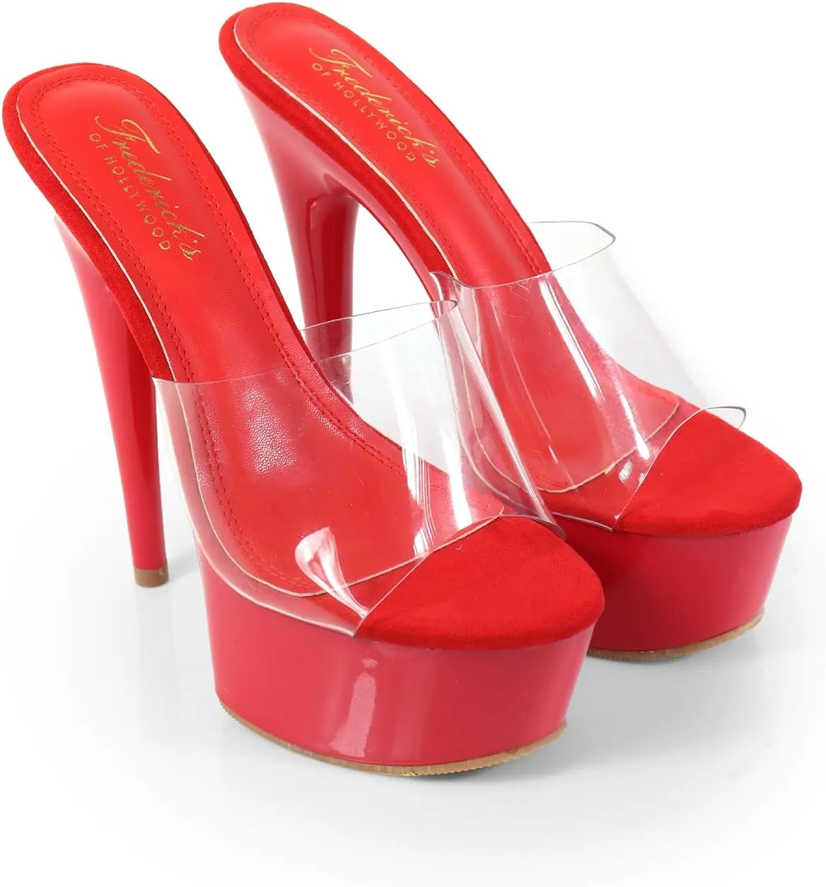 FREDERICK'S OF HOLLYWOOD Transparent Upper With High Platform Heel, FOH-CANDY