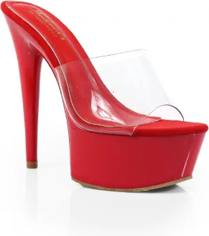 FREDERICK'S OF HOLLYWOOD Transparent Upper With High Platform Heel, FOH-CANDY
