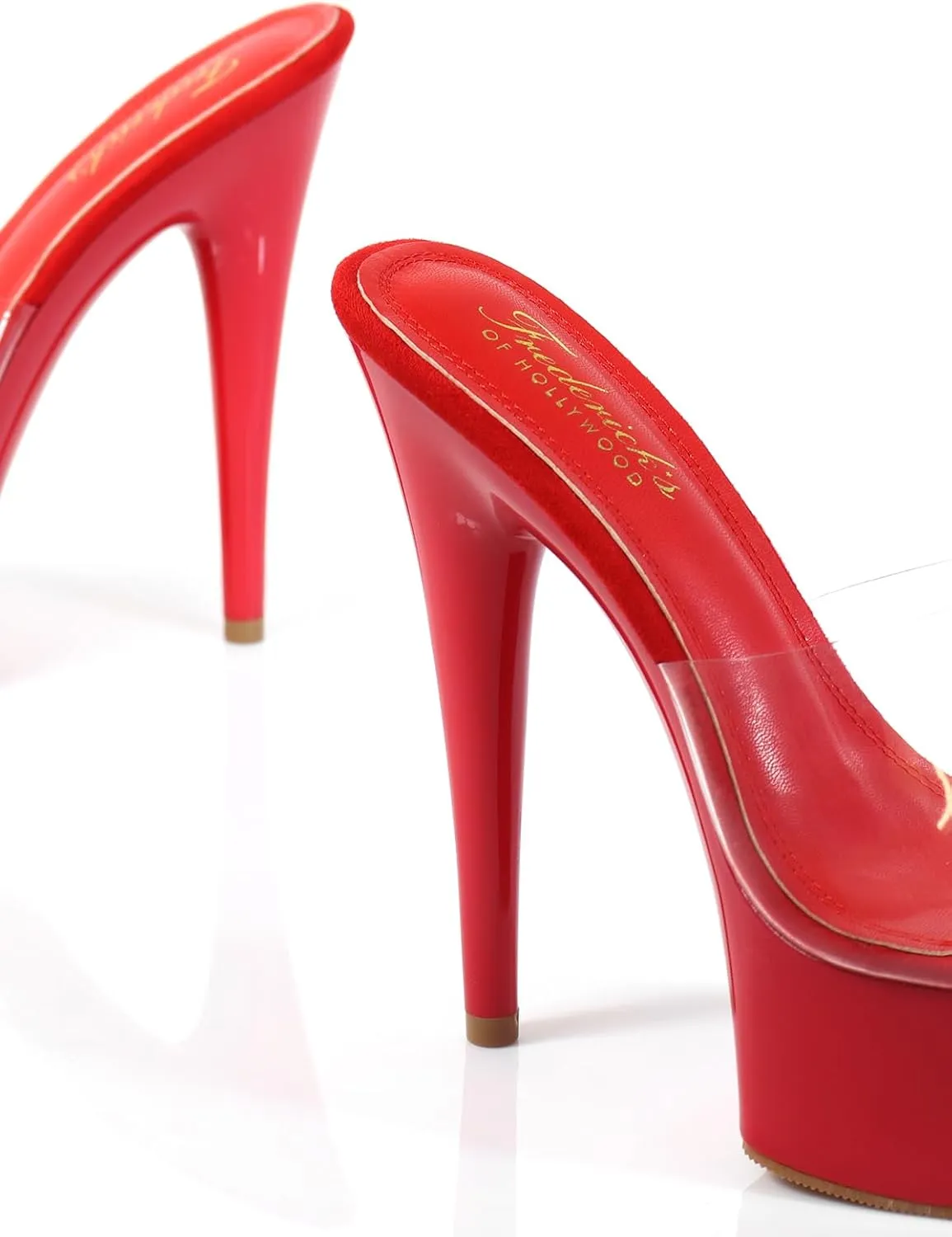 FREDERICK'S OF HOLLYWOOD Transparent Upper With High Platform Heel, FOH-CANDY