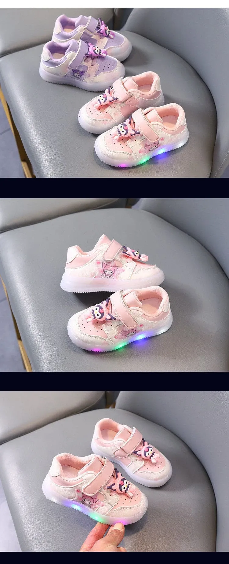 Frozen-Themed LED Light-Up Sneakers – Breathable Casual Shoes for Kids