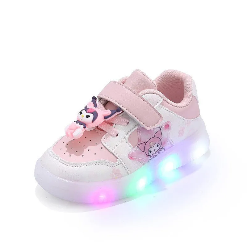Frozen-Themed LED Light-Up Sneakers – Breathable Casual Shoes for Kids
