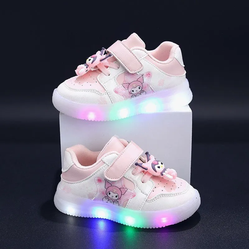 Frozen-Themed LED Light-Up Sneakers – Breathable Casual Shoes for Kids