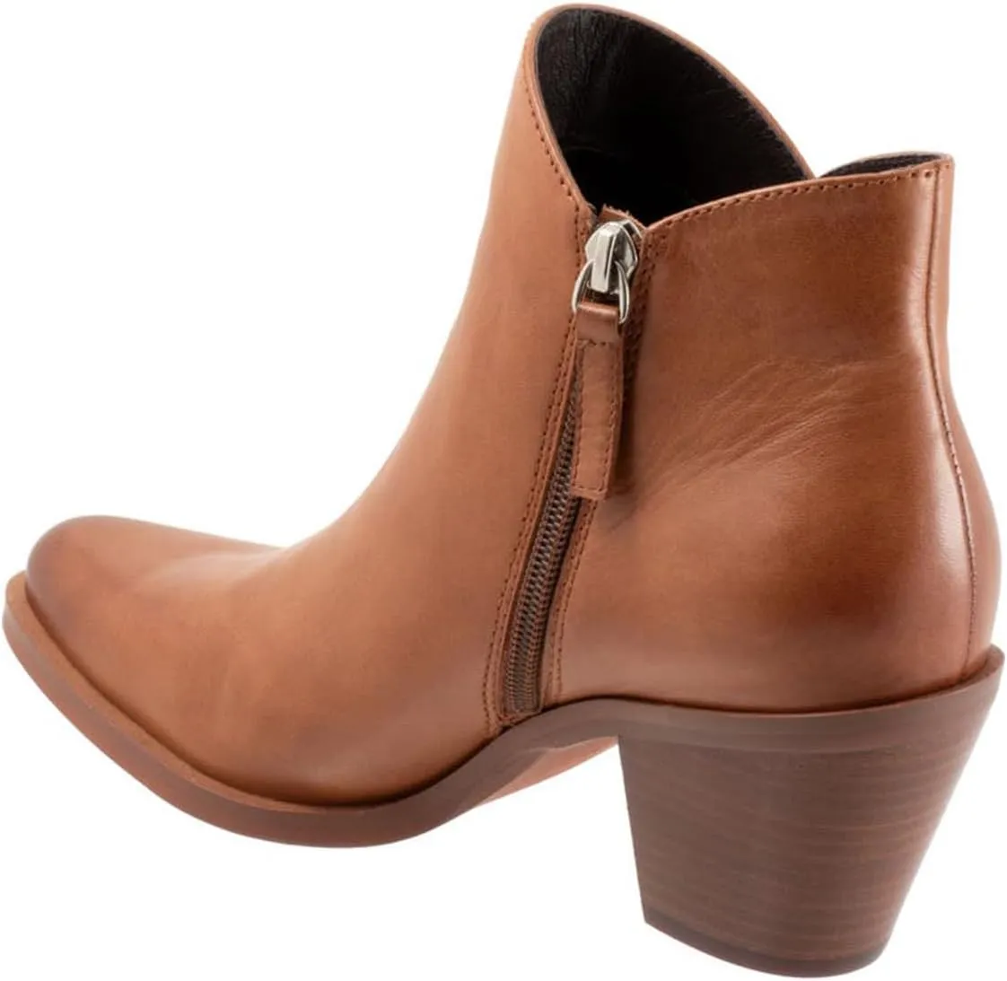 FSJ Women Low Chunky Stacked Heel Ankle Boots Closed Toe Split Shaft Booties with Side Zipper Stylish Casual Shoes Size 4-16 US