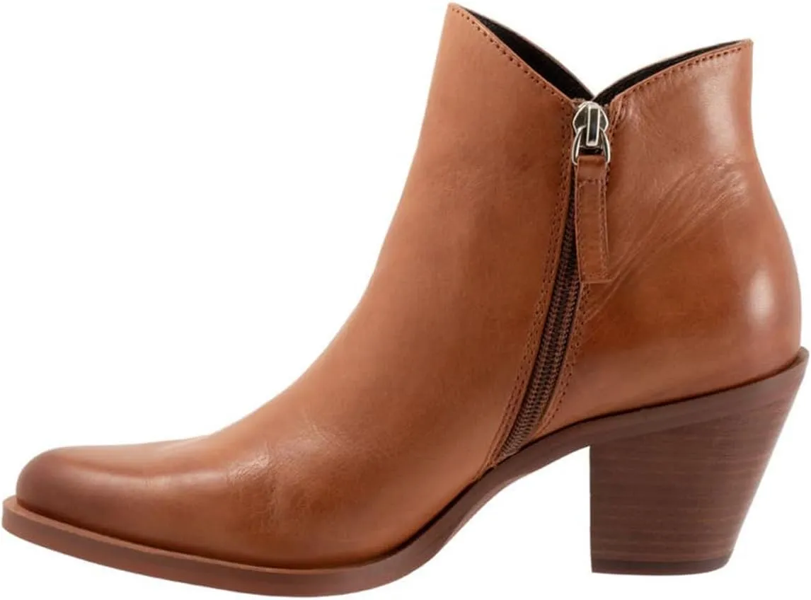 FSJ Women Low Chunky Stacked Heel Ankle Boots Closed Toe Split Shaft Booties with Side Zipper Stylish Casual Shoes Size 4-16 US