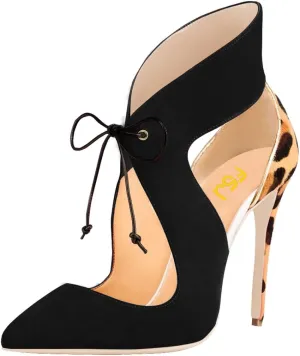 FSJ Women Stylish High Heel Pumps Lace Up Sandals Cut Out Stiletto Party Evening Dress Prom Shoe Size 4-15 M US