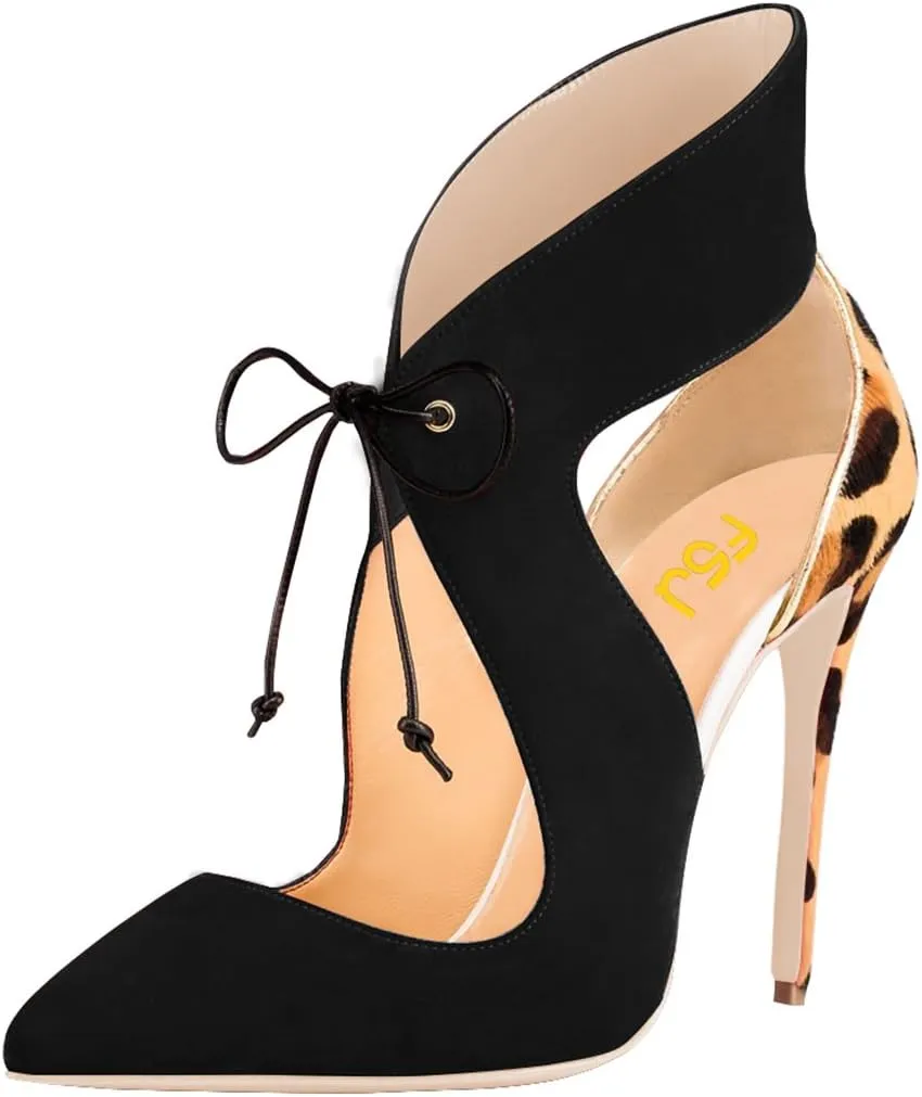 FSJ Women Stylish High Heel Pumps Lace Up Sandals Cut Out Stiletto Party Evening Dress Prom Shoe Size 4-15 M US