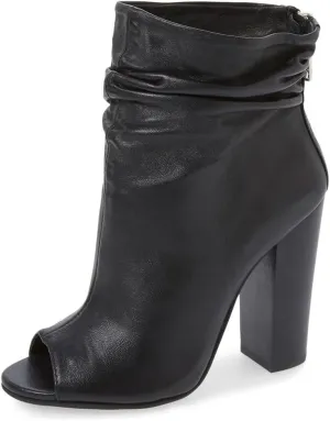 FSJ Women Stylish Peep Toe Slouch Ankle Boots Chunky Stacked Heels Party Prom Nightclub Evening Dress Shoes Size 4-15 US