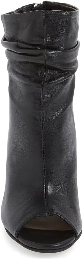FSJ Women Stylish Peep Toe Slouch Ankle Boots Chunky Stacked Heels Party Prom Nightclub Evening Dress Shoes Size 4-15 US
