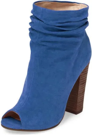 FSJ Women Stylish Peep Toe Slouch Ankle Boots Chunky Stacked Heels Party Prom Nightclub Evening Dress Shoes Size 4-15 US
