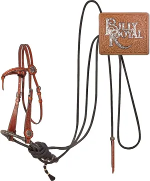 Futurity Bosal Headstall Set | Complete Show Ring Set | Grade A Leather | Basket Weave Tooling | 12 Plait Rawhide Bosal | Stylish Accents