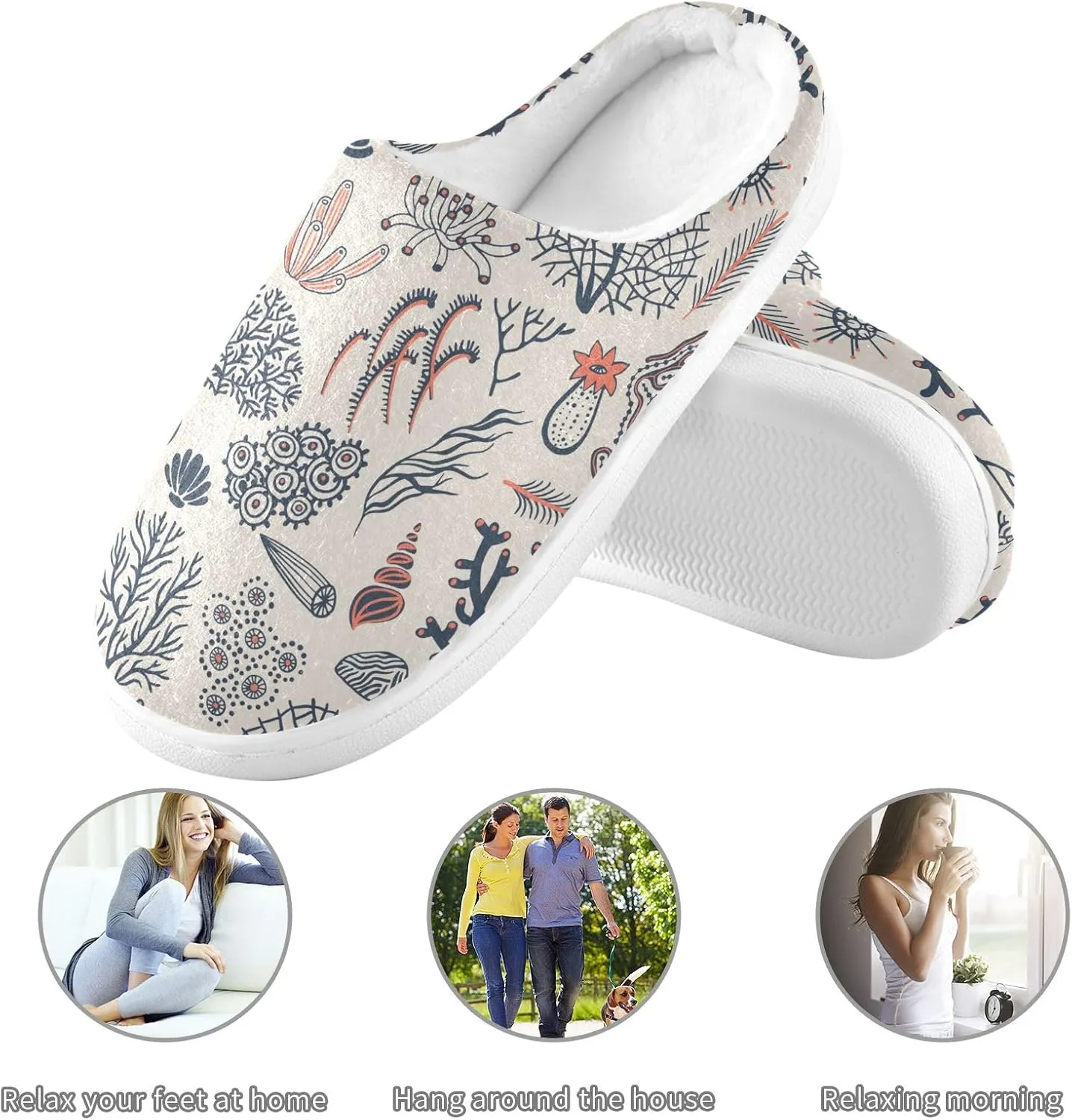 GAIGEO Womans Slippers Skull Tentacles Black, Warm Men House Slippers for Indoor/Outdoor, Ideal for Winter