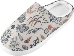 GAIGEO Womans Slippers Skull Tentacles Black, Warm Men House Slippers for Indoor/Outdoor, Ideal for Winter