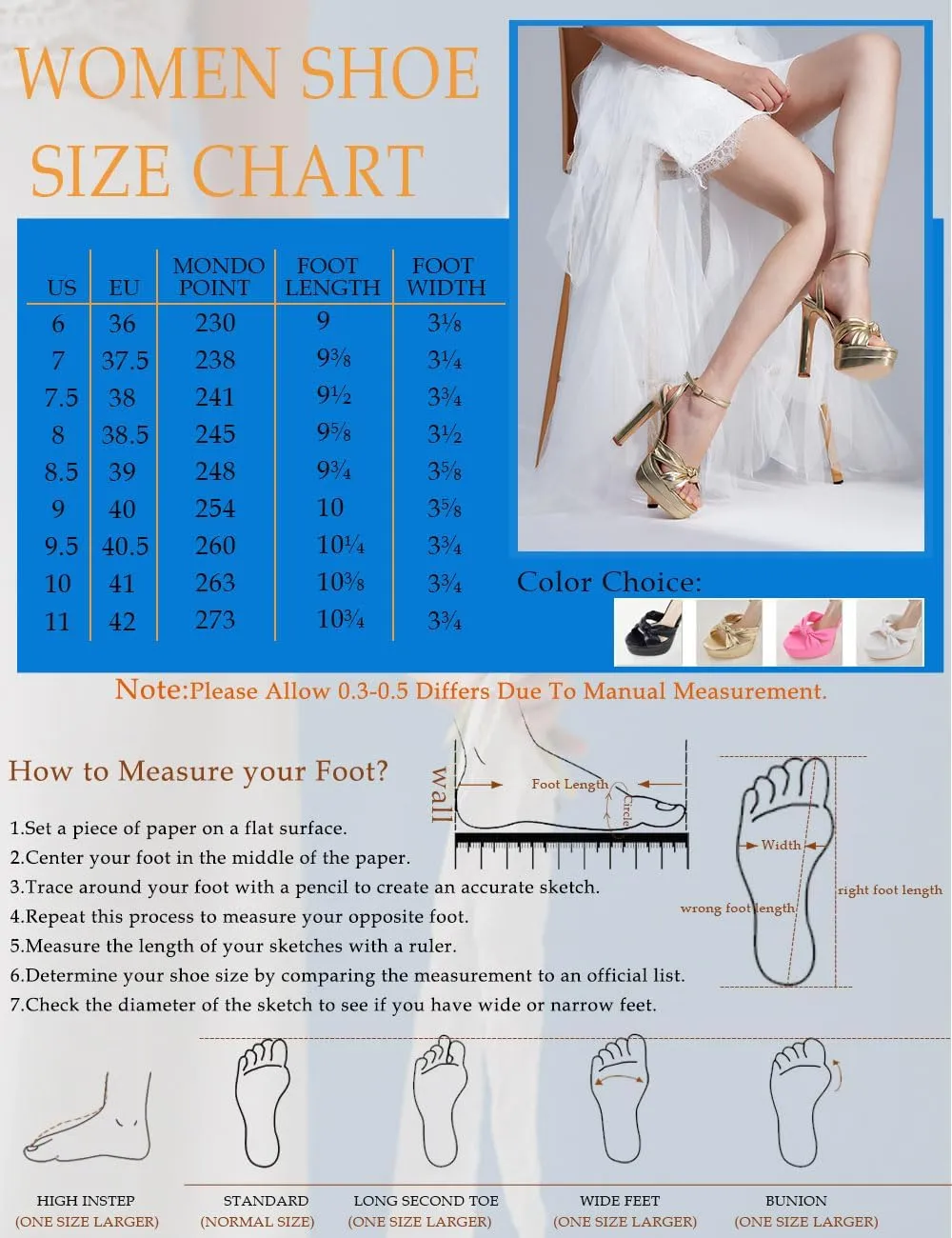 GENSHUO Bow Knot 5.5 inch Stiletto High Heels for Women Platform Open Round Toe Strappy Heeled Sandals Wedding Party Prom Shoes