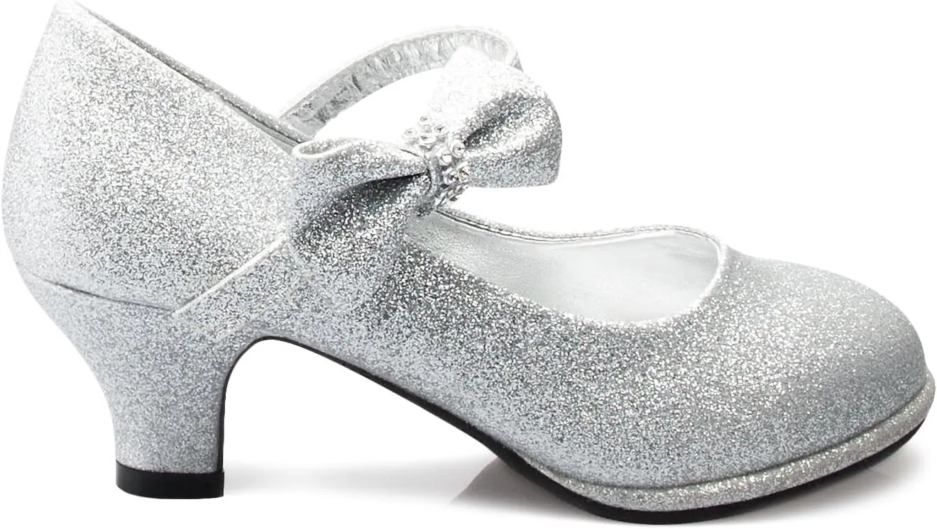 Girls Bow Mary Jane Kitten Heel Pumps (Toddler/Little Girl)