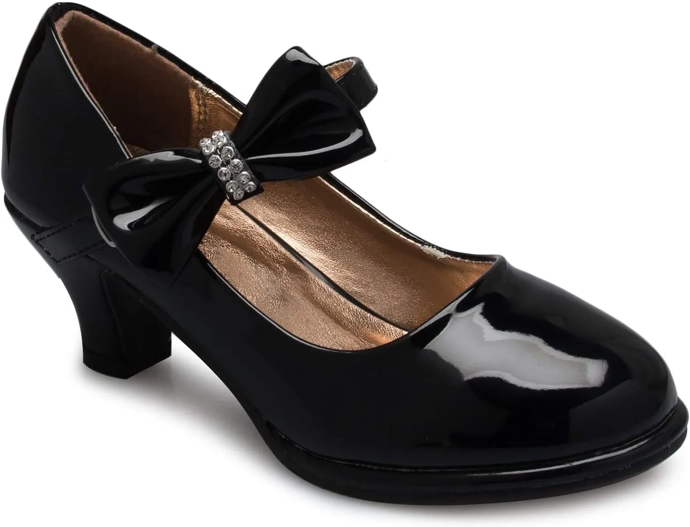 Girls Bow Mary Jane Kitten Heel Pumps (Toddler/Little Girl)