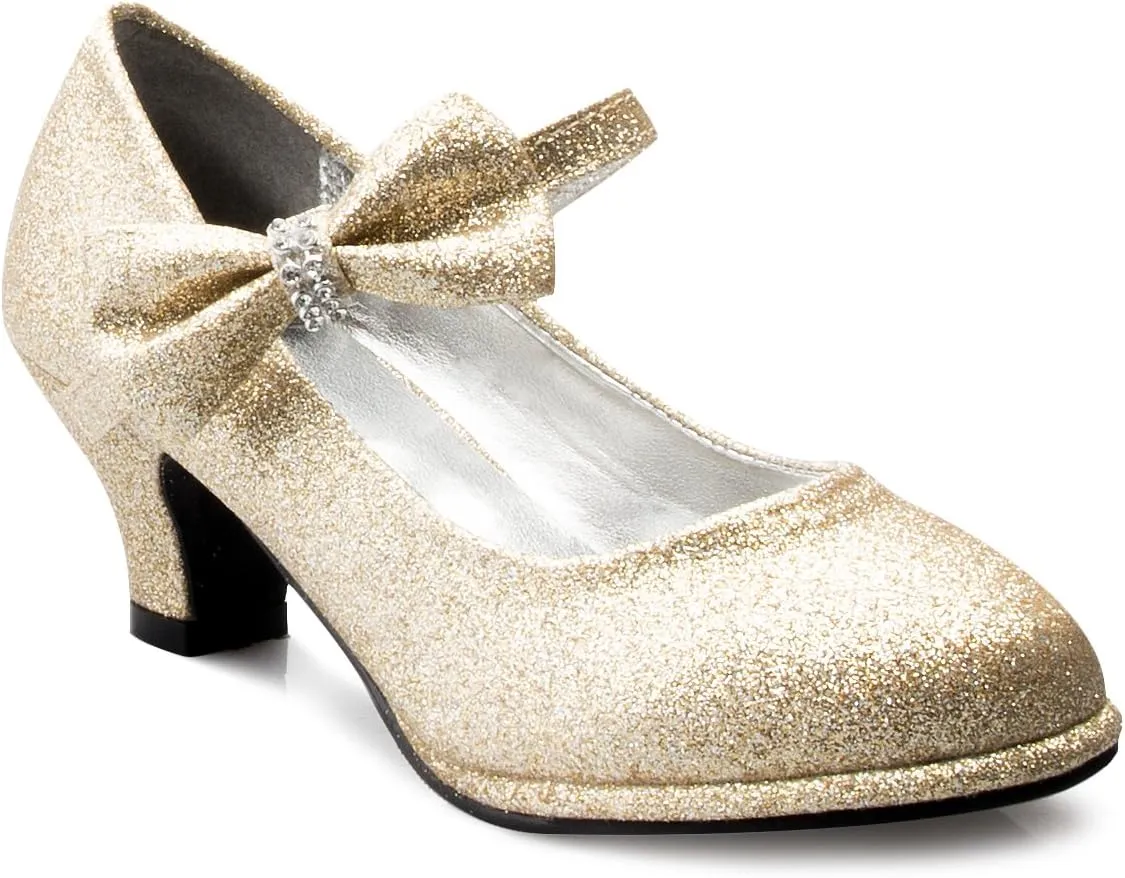 Girls Bow Mary Jane Kitten Heel Pumps (Toddler/Little Girl)