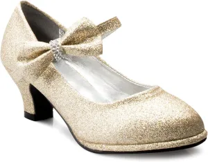 Girls Bow Mary Jane Kitten Heel Pumps (Toddler/Little Girl)
