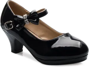 Girls Bow Mary Jane Kitten Heel Pumps (Toddler/Little Girl)