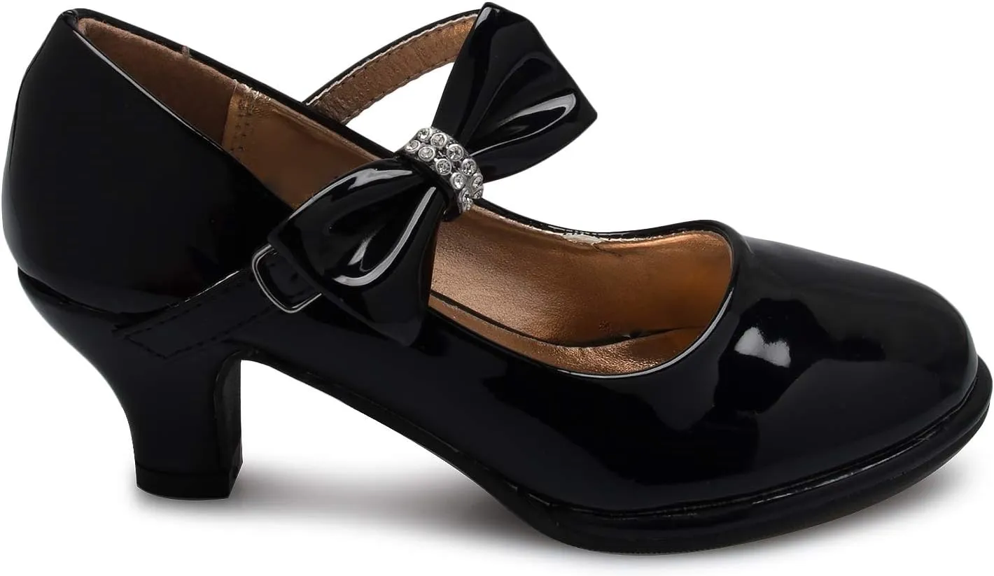 Girls Bow Mary Jane Kitten Heel Pumps (Toddler/Little Girl)