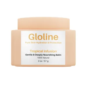 Gloline Tropical Infusion – All Natural Skin Superfood Balm for Face & Body with Squalane, Shea Butter, Argan Oil, Vitamin E   6 Antioxidant-Rich Botanicals | Deeply Moisturizing and Nourishing