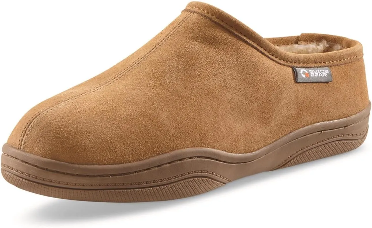 Guide Gear Clog Slippers for Men, Indoor Outdoor Suede Supportive Slippers