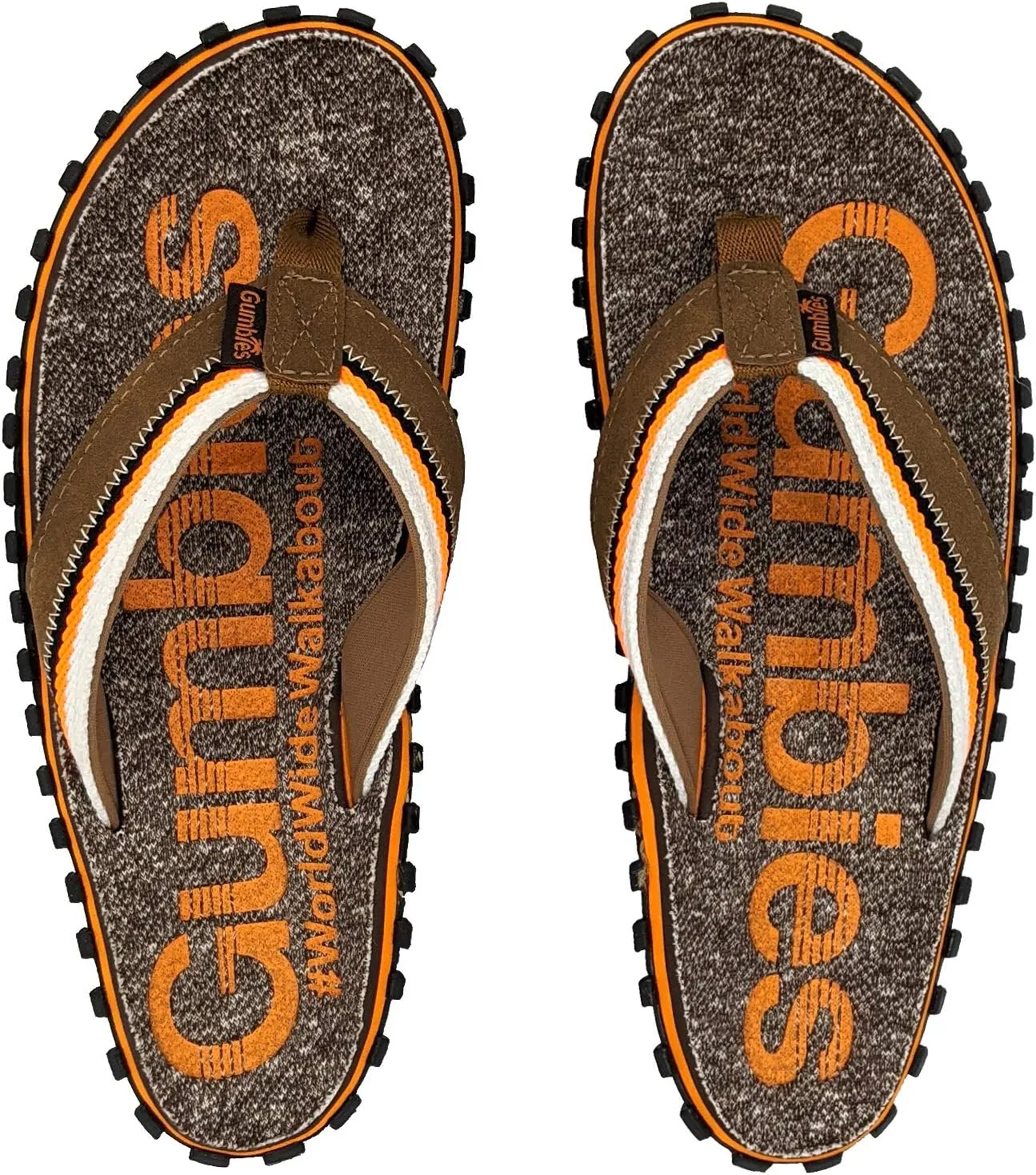 Gumbies Cairns Unisex Flip Flops with Supersoft Cotton Toe Post, Fabric Footbed & Recycled Rubber Sole - Comfort Guaranteed