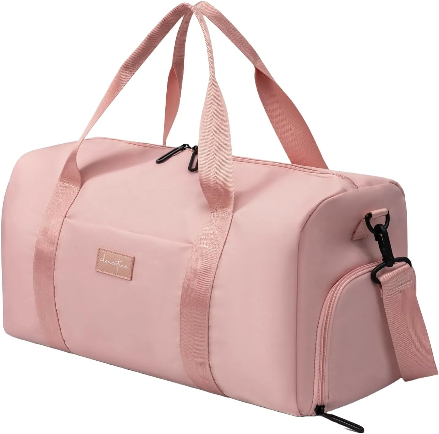 Gym Bag for Women with Shoe Compartment and Wet Pocket | Durable Lightweight Gym Duffle Bag with Motivational Quote and Graphic Designs | Great for Exercise and Overnights | Rose