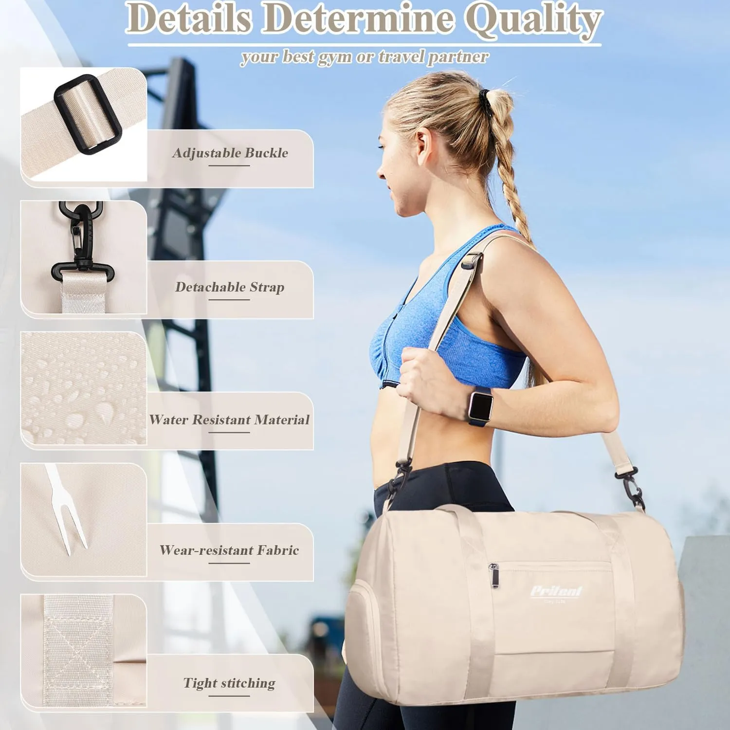 Gym Bag for Women with Shoe Compartment, Sport Gym Tote Bags Travel Duffle Bag for Hospital Yoga Maternity