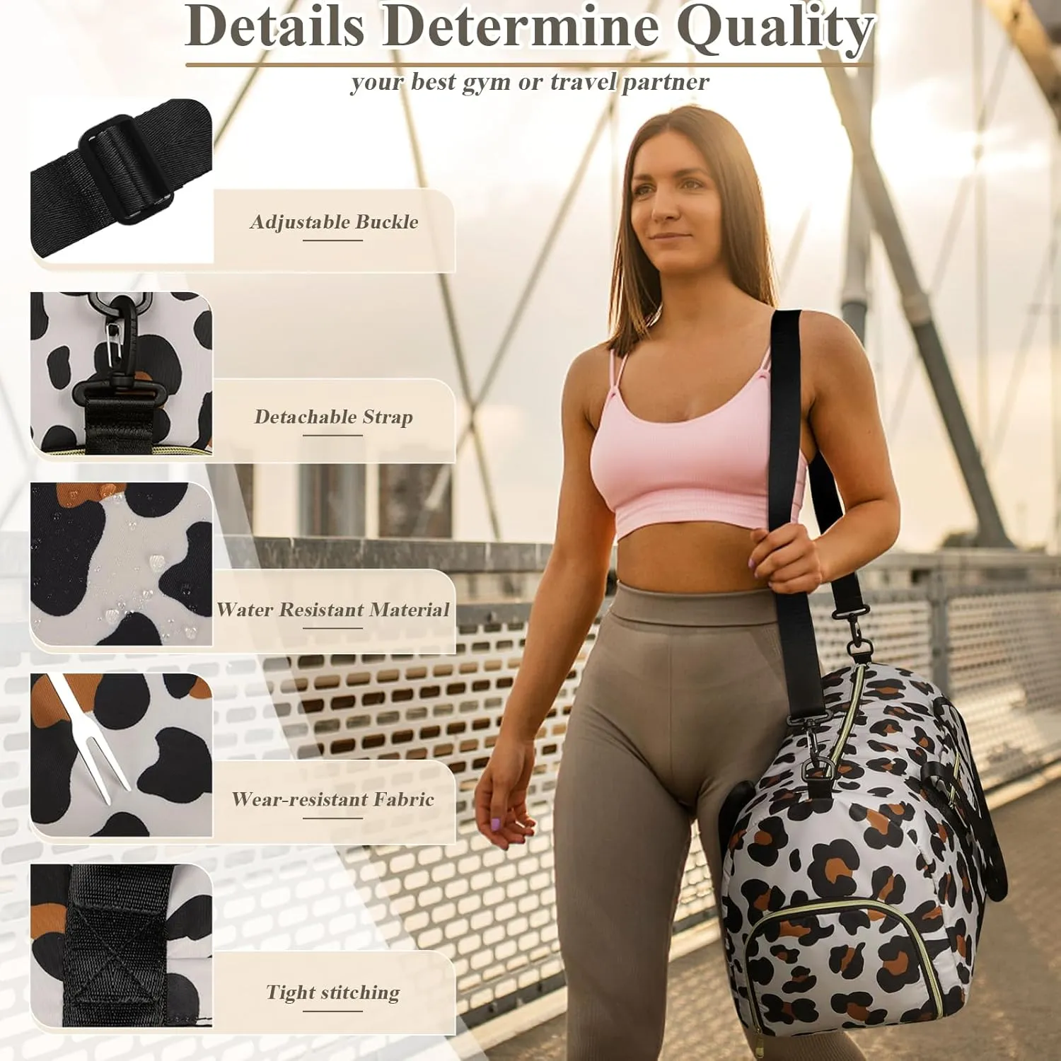 Gym Bag for Women with Shoe Compartment, Sport Gym Tote Bags Travel Duffle Bag for Hospital Yoga Maternity