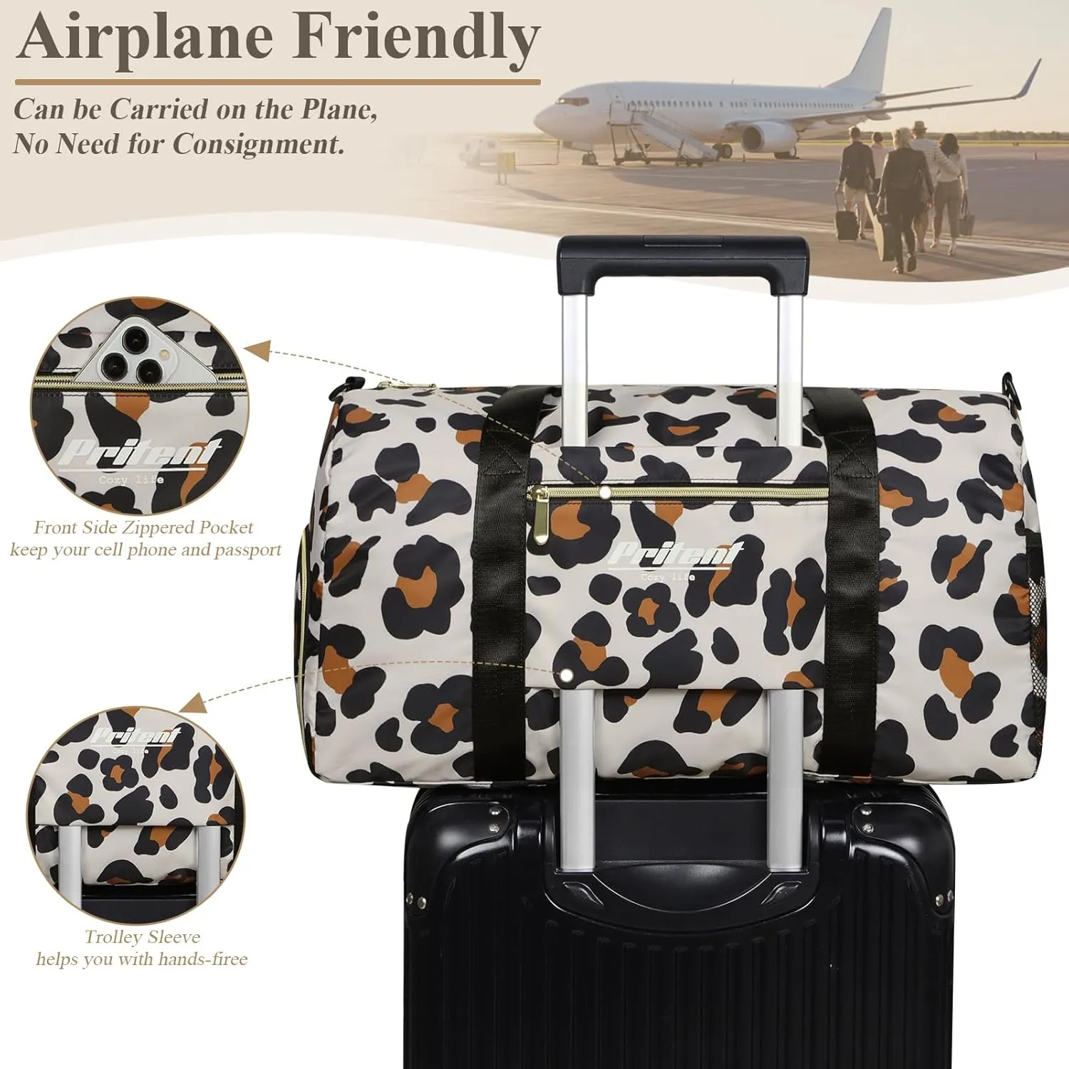 Gym Bag for Women with Shoe Compartment, Sport Gym Tote Bags Travel Duffle Bag for Hospital Yoga Maternity