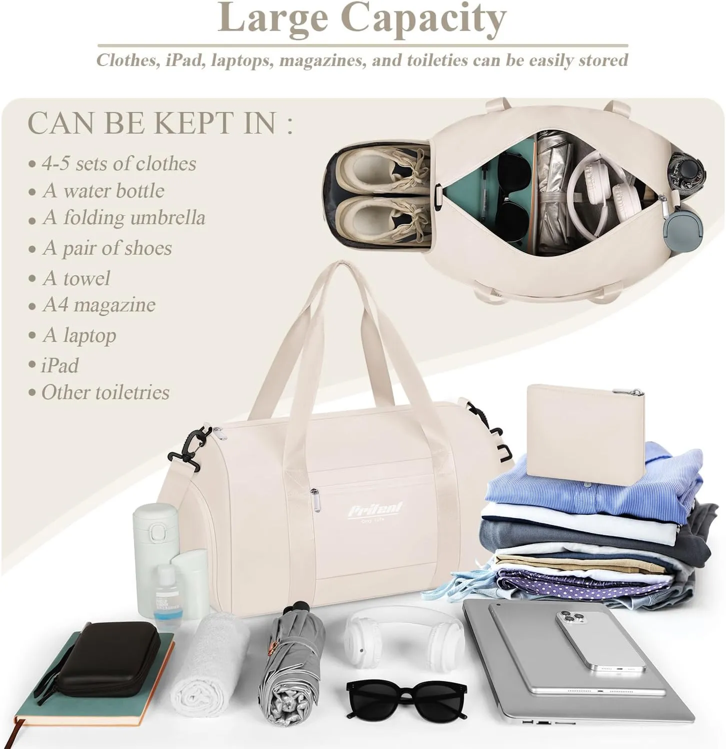 Gym Bag for Women with Shoe Compartment, Sport Gym Tote Bags Travel Duffle Bag for Hospital Yoga Maternity