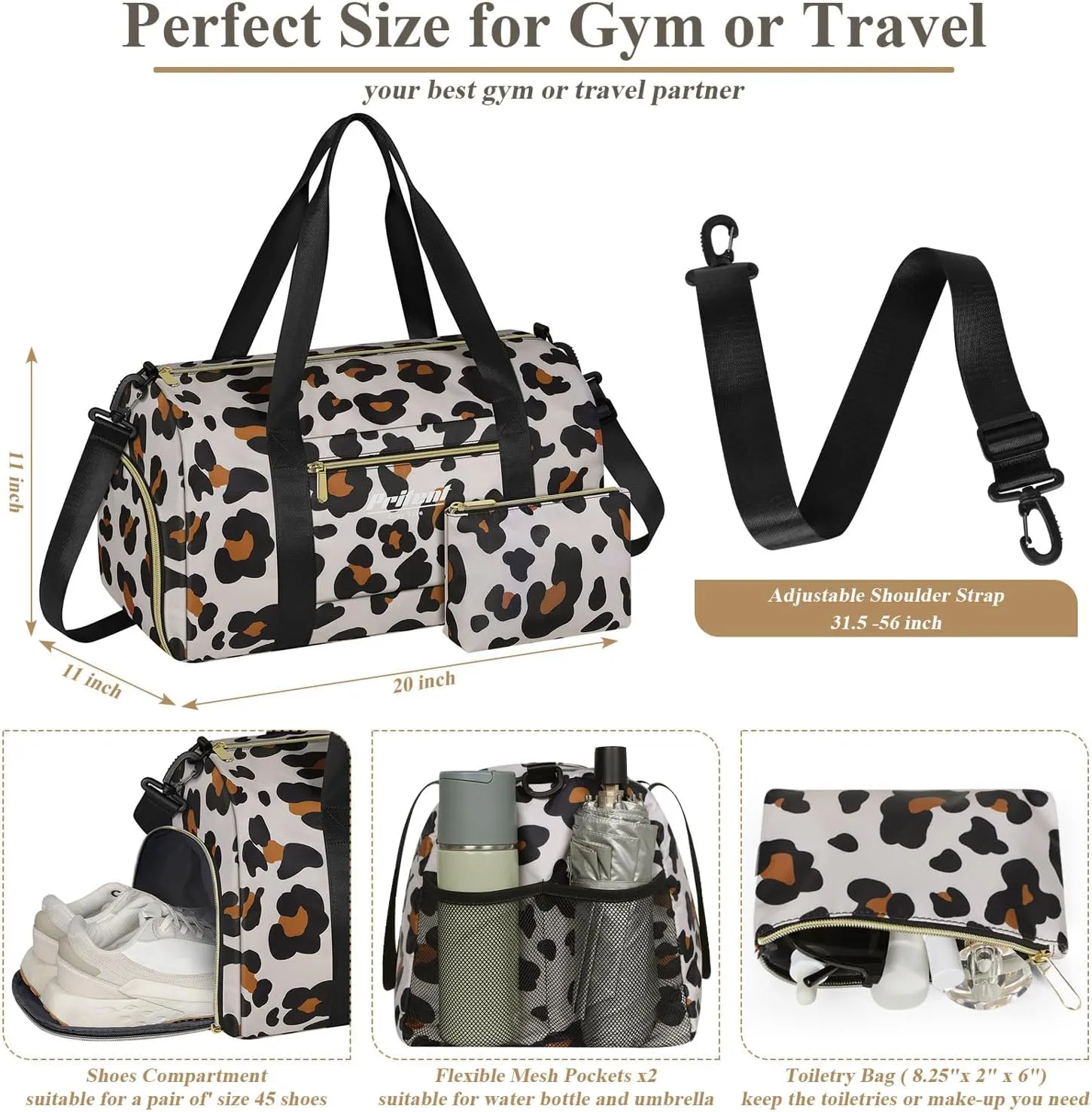Gym Bag for Women with Shoe Compartment, Sport Gym Tote Bags Travel Duffle Bag for Hospital Yoga Maternity