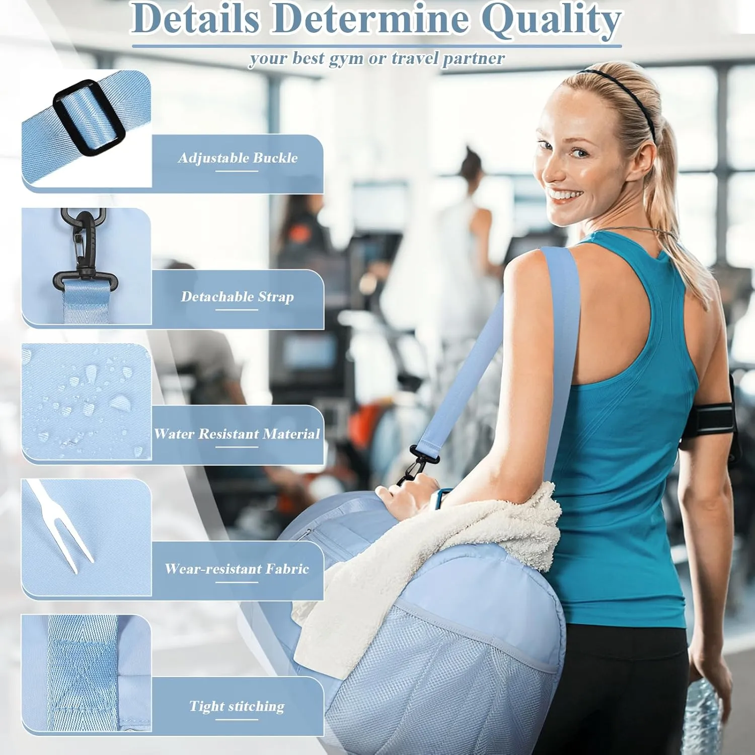 Gym Bag for Women with Shoe Compartment, Sport Gym Tote Bags Travel Duffle Bag for Hospital Yoga Maternity
