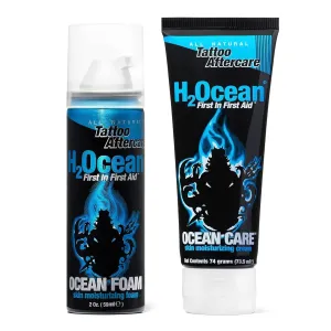 H2Ocean Ocean Care Tattoo Aftercare Lotion 2.5oz   Ocean Foam Tattoo Aftercare 2oz