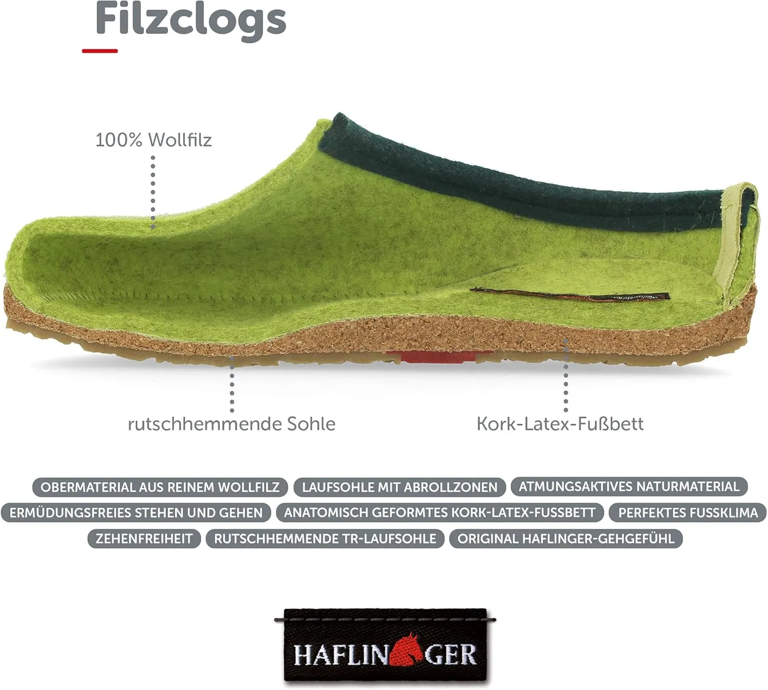 HAFLINGER Unisex Grizzly Kris Wool Clogs