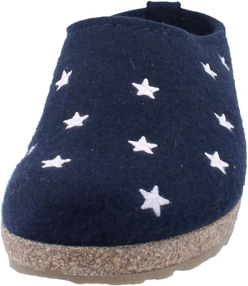 HAFLINGER Womens Grizzly Stelline Wool Felt Indoor/Outdoor Clogs