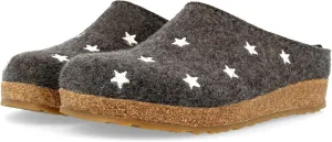 HAFLINGER Womens Grizzly Stelline Wool Felt Indoor/Outdoor Clogs