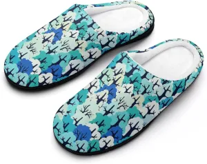 Halloween House Slippers For Woman Mens Memory Foam Bedroom Slippers Indoor Outdoor Slip-On Shoes Funny Fall Slippers