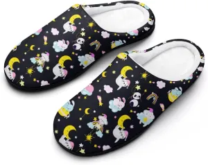 Halloween Party Green House Slippers For Woman Ladies Funny Memory Foam Bedroom Slippers Indoor Outdoor Slip-On Shoes