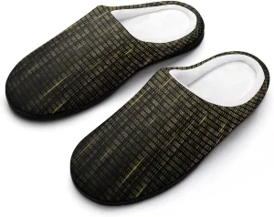 Halloween Party Green House Slippers For Woman Mens Funny Memory Foam Bedroom Slippers Indoor Outdoor Slip-On Shoes