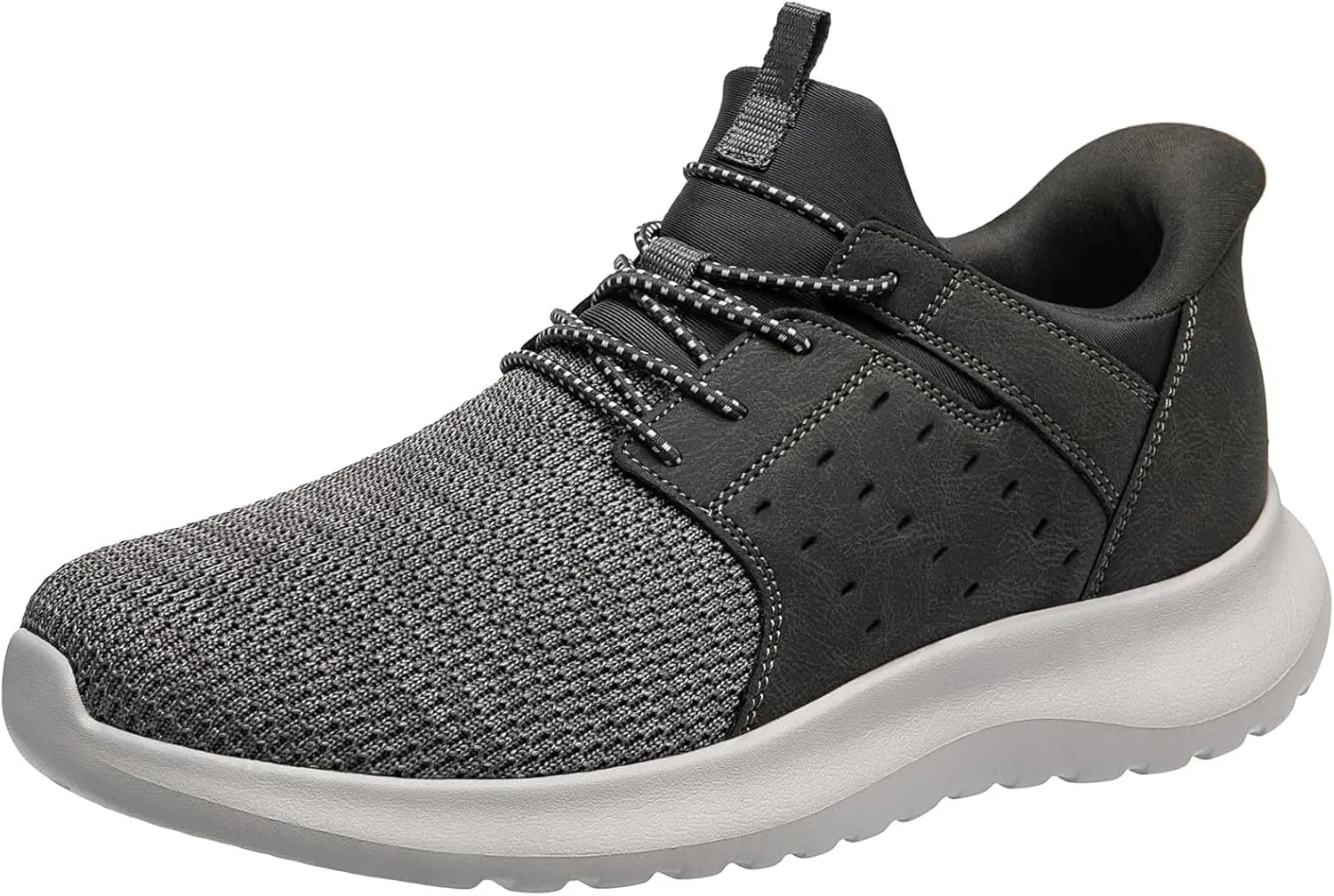 Hands Free Slip On Shoes for Men Walking Casual Sneaker Arch Support Memory Foam Mesh Light Cushioning Fashion Breathable Stylish Black White Tan Grey