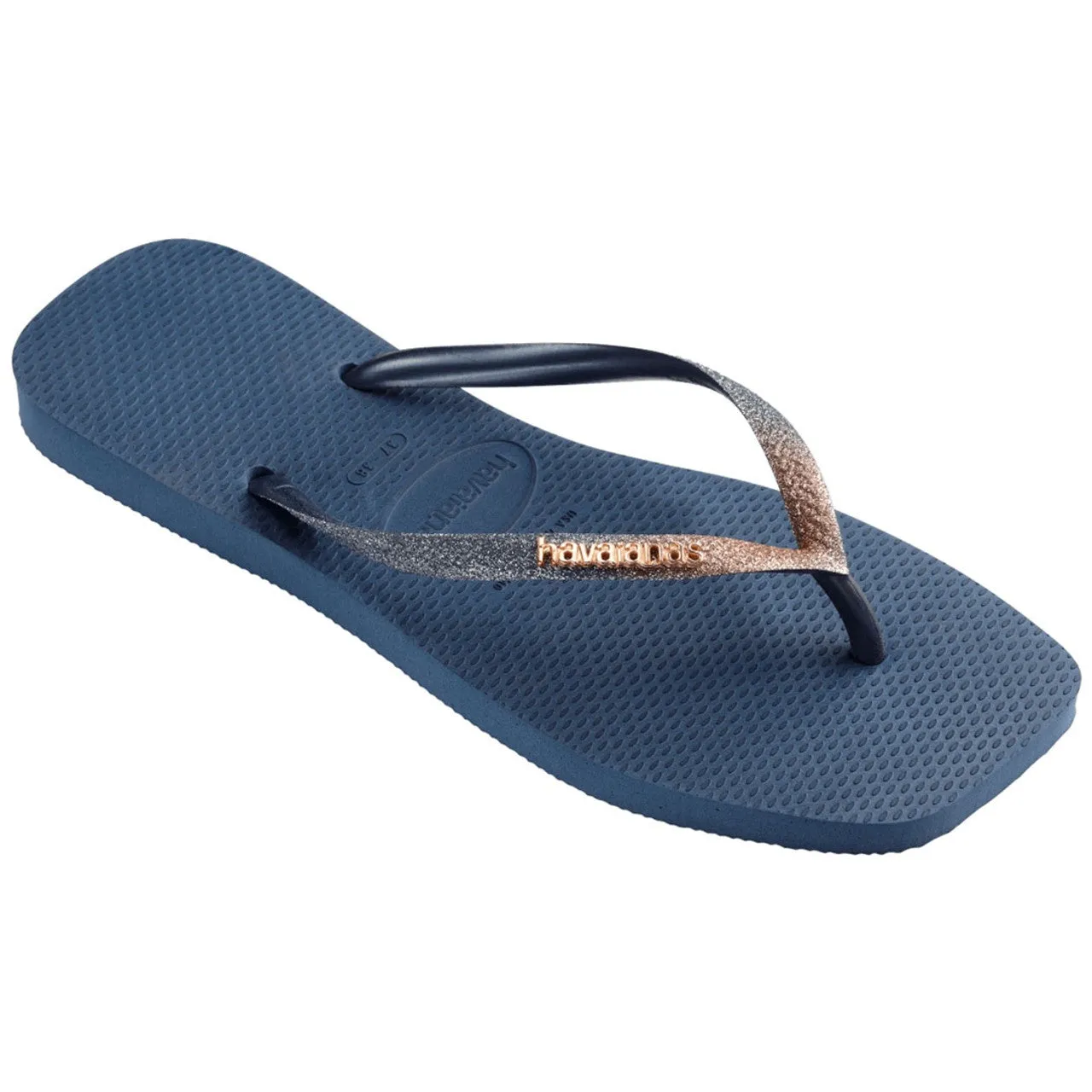 HAVAIANAS SLIM SQUARE GLITTER - INDIGO BLUE