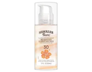 Hawaiian Tropic Weightless Hydration Lotion Sunscreen for Face SPF 30, 1.7oz (2 PACK) | Travel Size Sunscreen, Oil Free Face Sunscreen, Sunblock Face, Mini Sunscreen SPF 30, 1.7oz (1.7 fl. oz., 2)