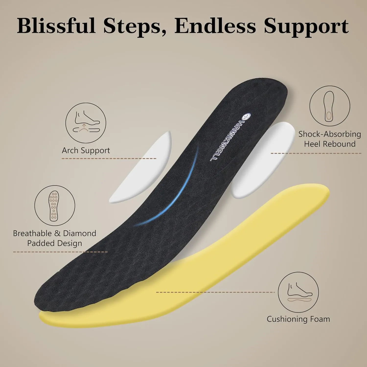 Hawkwell Men's Slip On Arch Support Lightweight Slip Resistant Comfortable Nursing Shoes