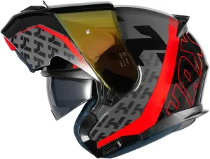HAX Amatista Modular Flip-Up Dual Visor Motorcycle Helmet - DOT/ECE Approved, Lightweight, Comfortable, and Stylish Helmet for Men and Women (Wind Red L)