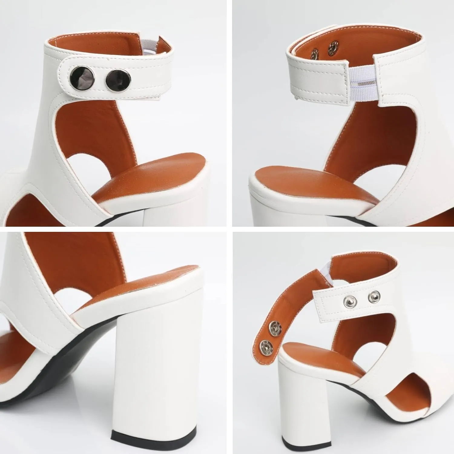Heels for Women Peep Toe Booties Dressy Sandals Block heel Gliadiator Shoes