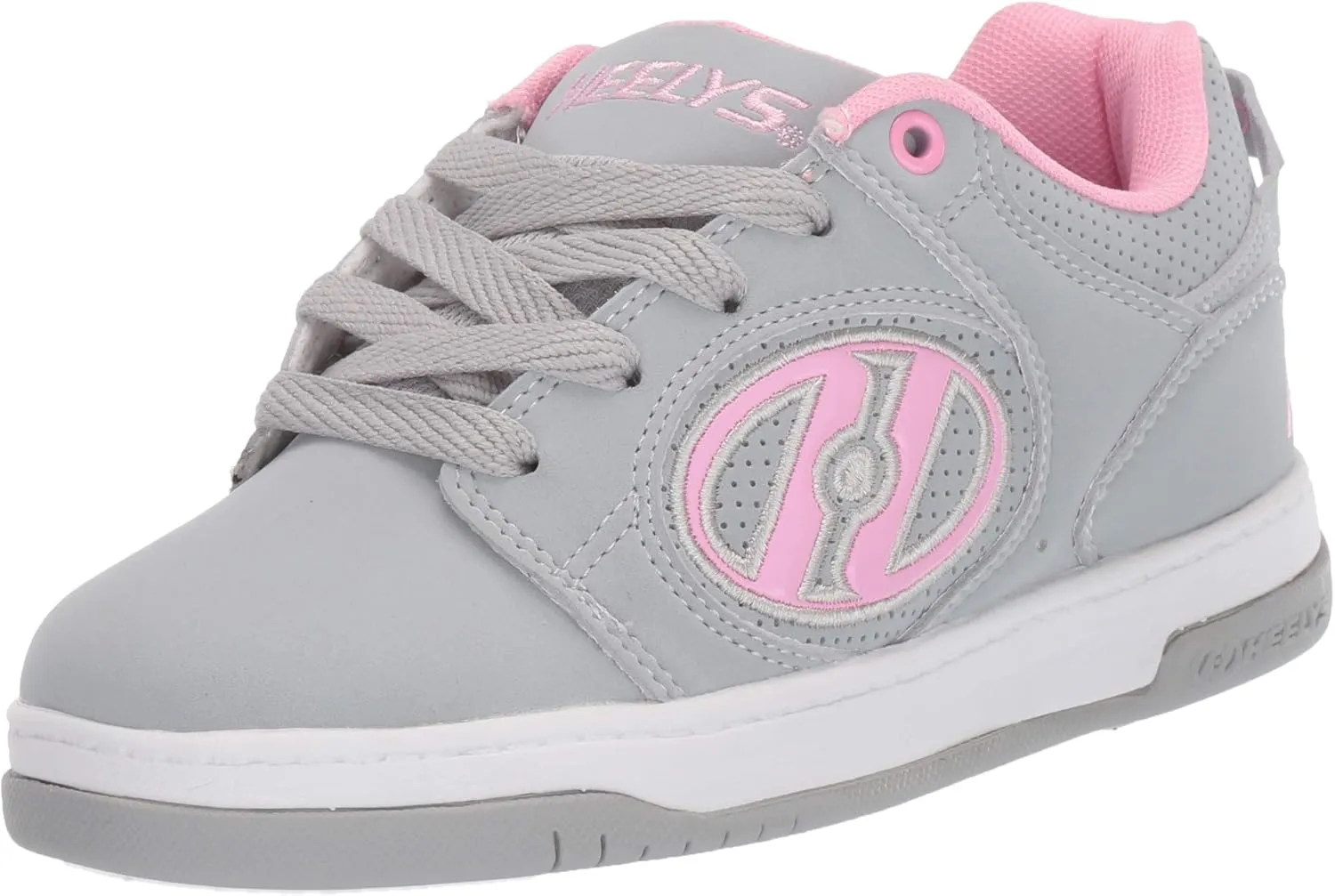 Heelys Unisex-Child Voyager Tennis Shoe, Grey/Light Pink, 2 Little Kid
