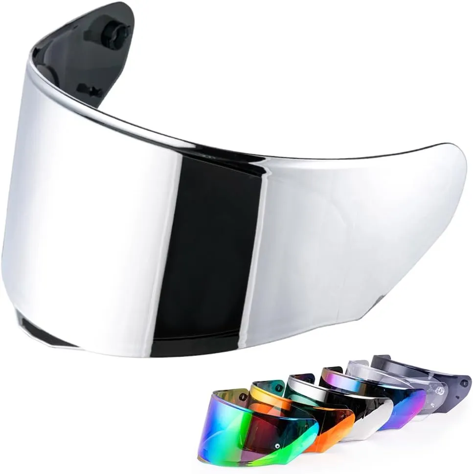 Helmet Shield For Assault/Rapid/Stream Full Face Shield Street Motorcycle Helmet Visor Replacement(Chrome Silver)